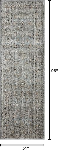Miniatura 171 de Loloi Jean Stoffer Katherine Collection KES-02 Ocean/Coral 2'-7'' x 10'-0'', .25" Pile Height, Runner Rug