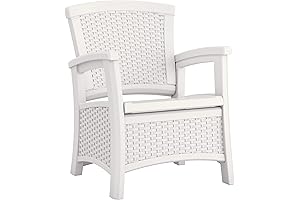 Suncast Elements Club Chair with Storage: Resin Comfort and Convenience