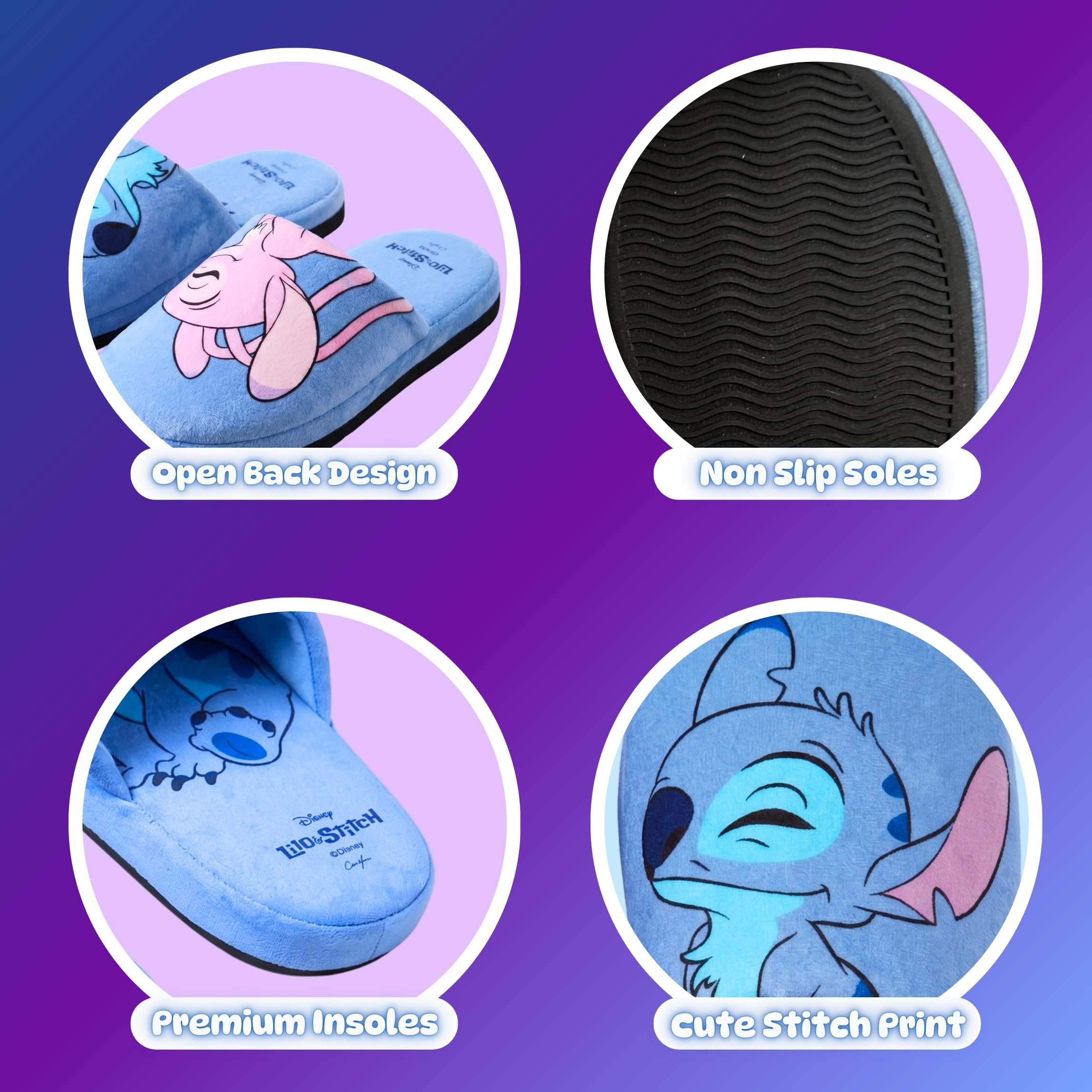 Disney Stitch et Angel Chaussons Filles, Pantoufles D'intérieur, Tailles EU 28 à 35