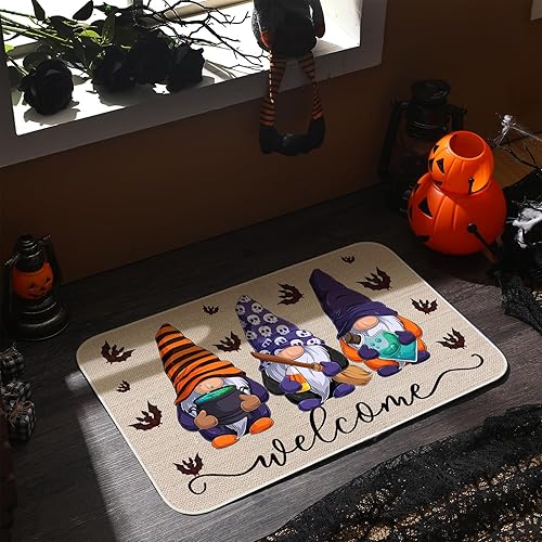 Miniatura 5 de 3 tapetes de gnomo de otoño y Halloween, tapete de bienvenida de Acción de Gracias, tapete de felicitación de Navidad, tapete antideslizante para
