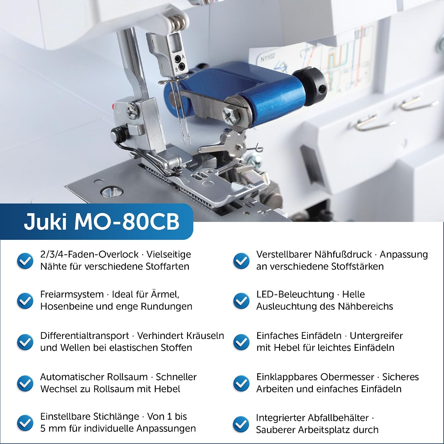Juki MO-80CB Free-Arm Serger Overlock Machine