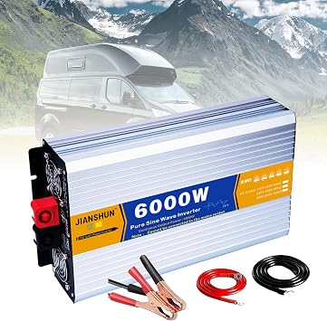 3000W-8000W Power Inverter Pure Sine Wave LCD Display, DC12V/24V/48V/60V/72V to AC110V/220V Converter, for Home Rv Solar System Car,6000W-60V
