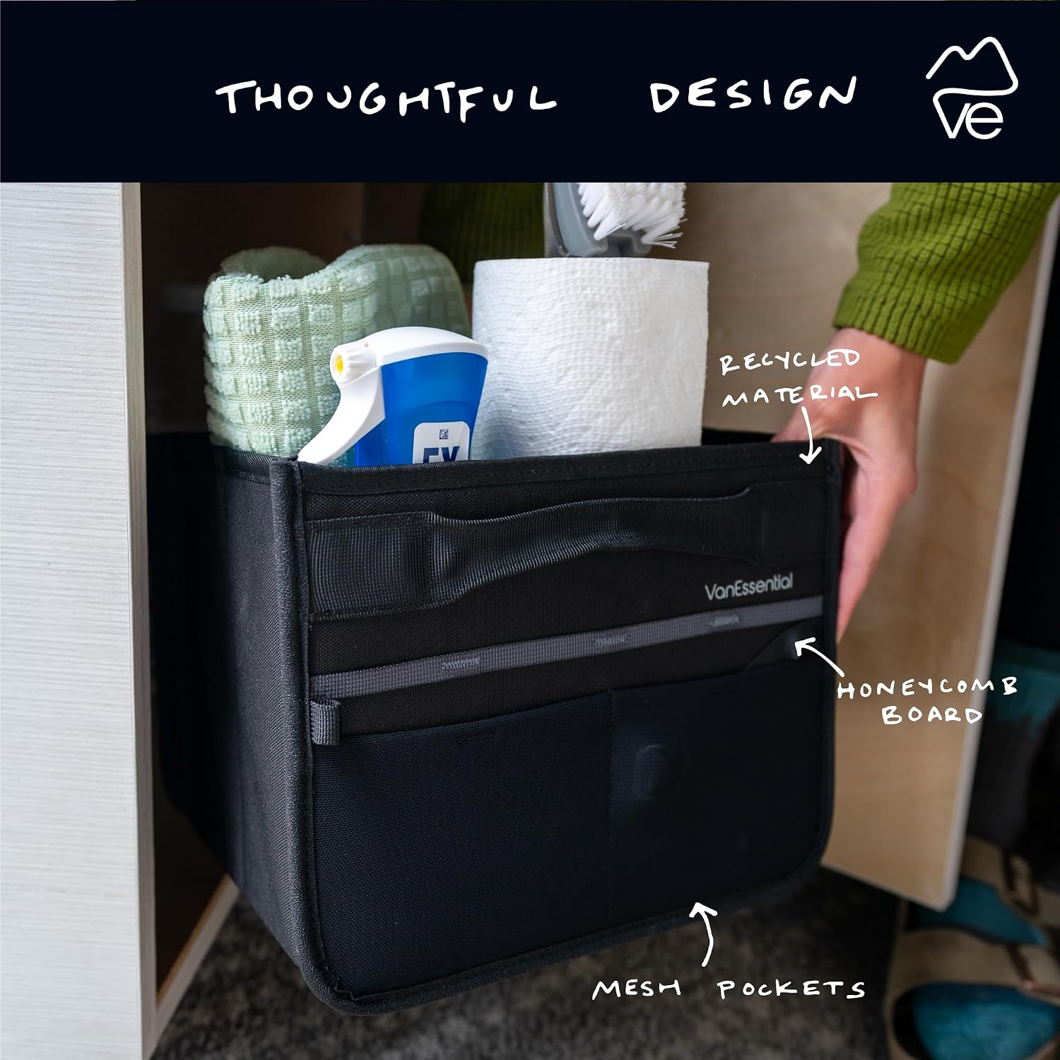 VanEssential Underseat Floor Folding Storage Box Small