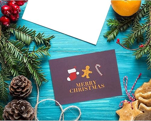 Miniatura 2 de Paquete de 48 tarjetas de felicitación navideñas surtidas con sobres en 6 diseños de pizarra navideña (4 x 6 pulgadas)