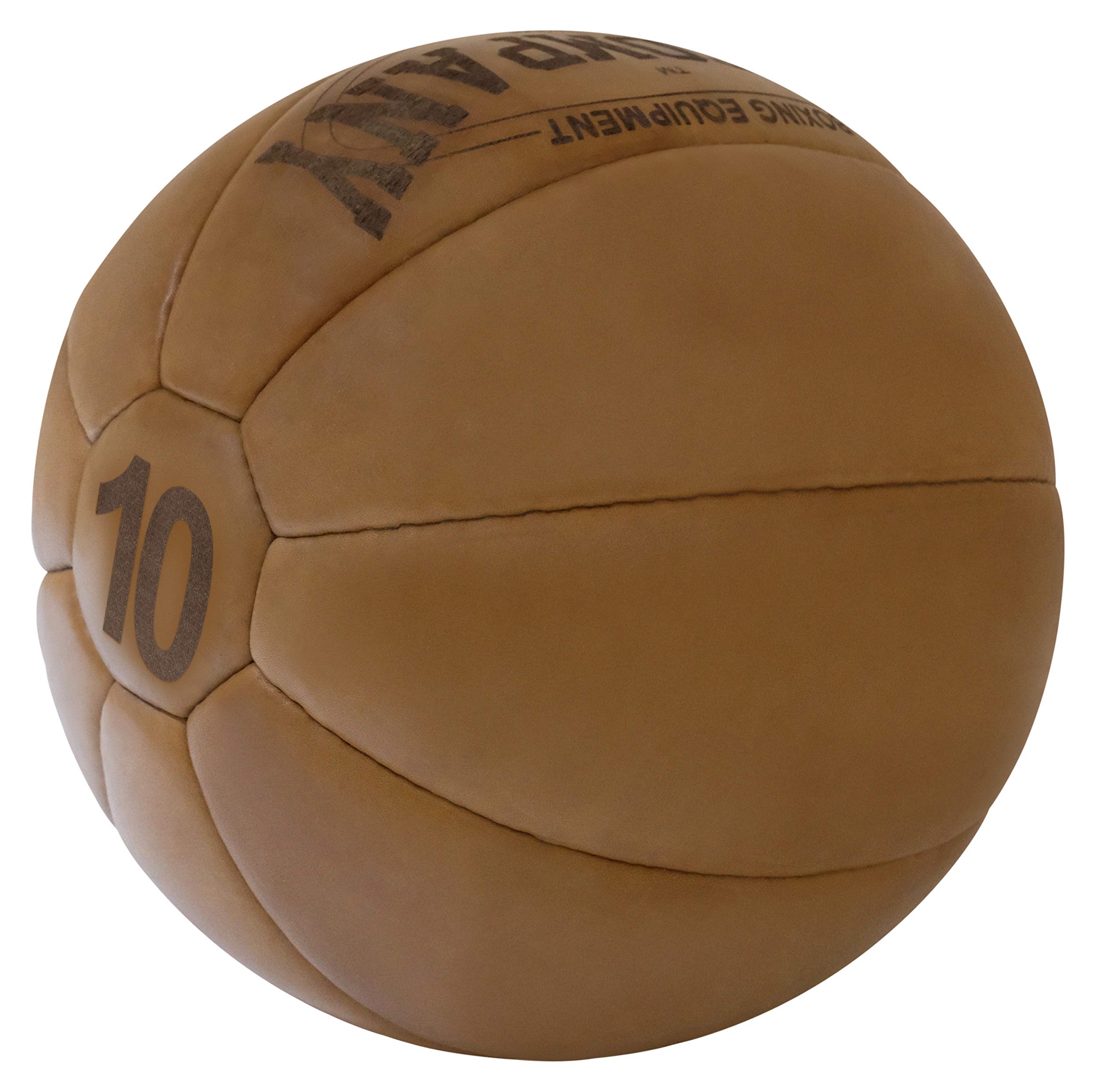 Bad Company Vintage Leder Medizinball in 10 Gewichtsstufen l Vollball aus hochwertigem Echtleder in braun oder schwarz I 1-10 kg
