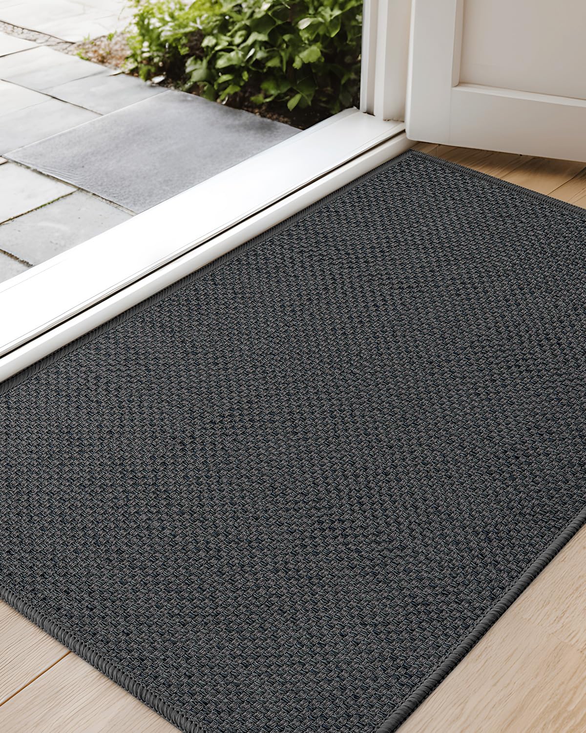 Color&Geometry Ultra-Thin Indoor Door Mat, 17"x30" Low-Profile Non-Slip Entryway Rug with Modern Geometric Texture, Washable Doormat for Entrance,