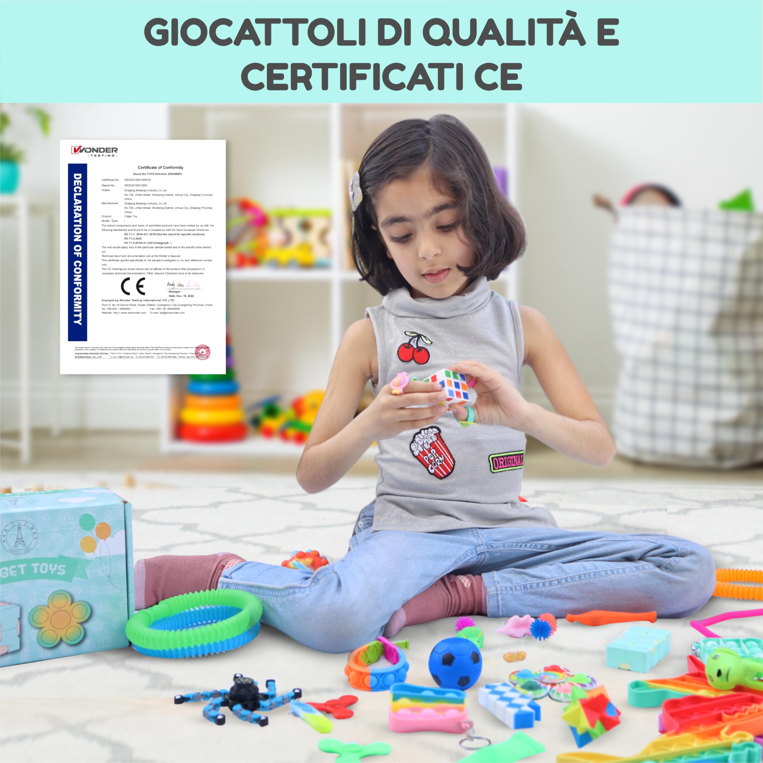French Way Fidget Toys – Giocattoli Antistress per Adulti e Bambini – Giochi Sensoriali da Scrivania per Alleviare lo Stress e l'Ansia – Box Ideale come Regali di Feste, Gadget Compleanno e Premi