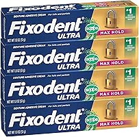 Ultra Max Hold Plus Scope Secure Denture Adhesive for Full and Partial Denture Wearers, 1.8oz 4 Pack