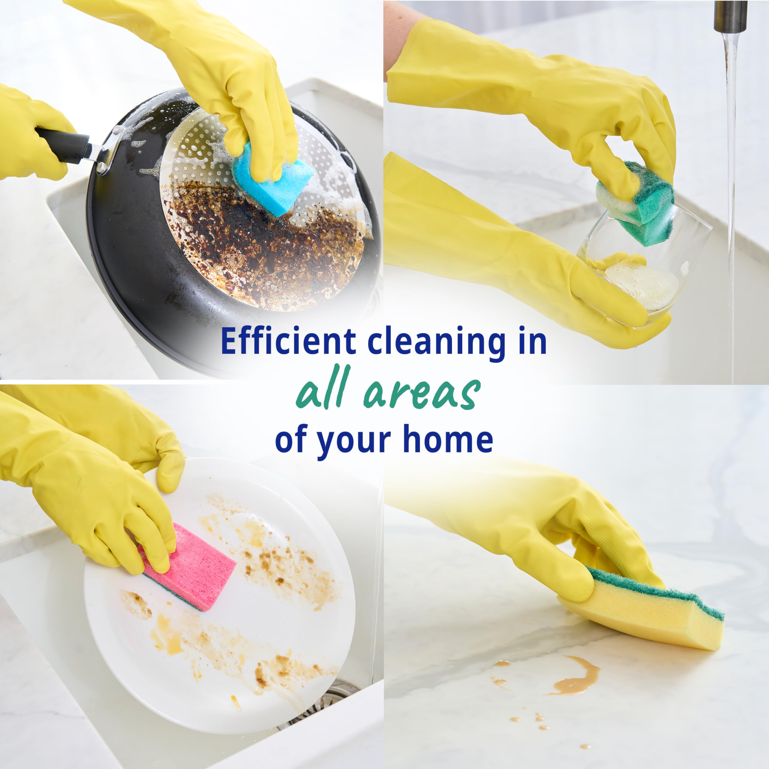 Spontex The Essentials Washing Up Sponge Scourers | Hard Wearing & Versatile | 6 x 20 Pack (120 Total)