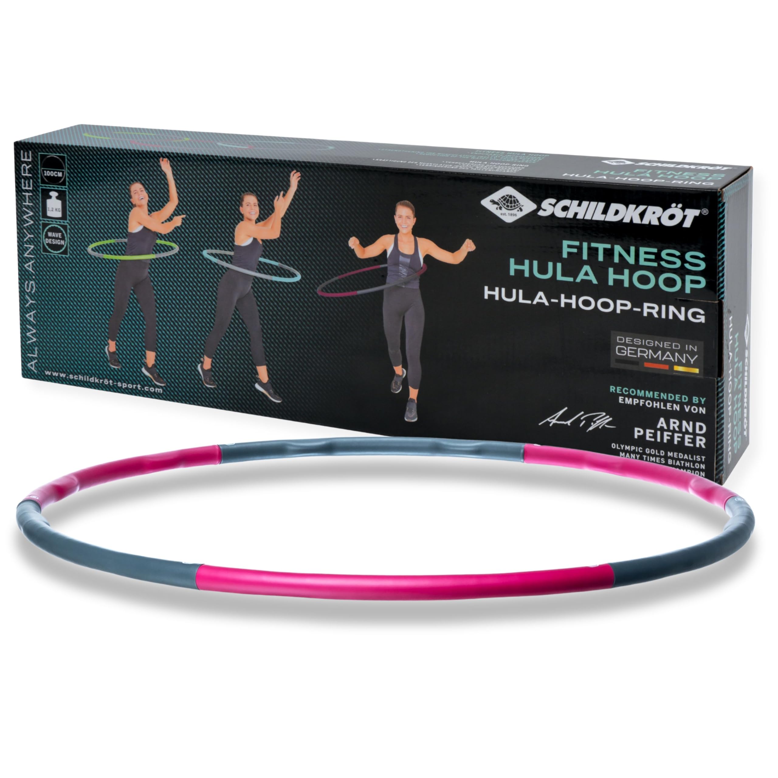 Fitness-Hoop, 100 cm Durchmesser, Fuchsia-Anthrazit