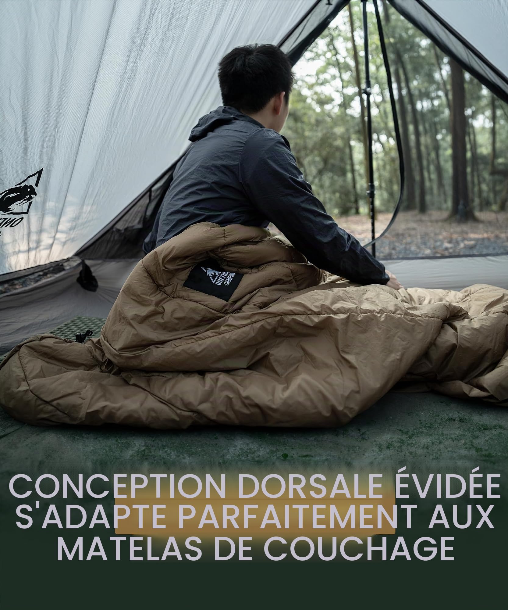 OneTigris Sac de Couchage Featherlite UL 3 Saisons Sac de Couchage Couverture 1.0 kg, 200cm x 85cm pour Le Camping, la randonnée, Autres activités de Plein air |Emballage Multi-usages