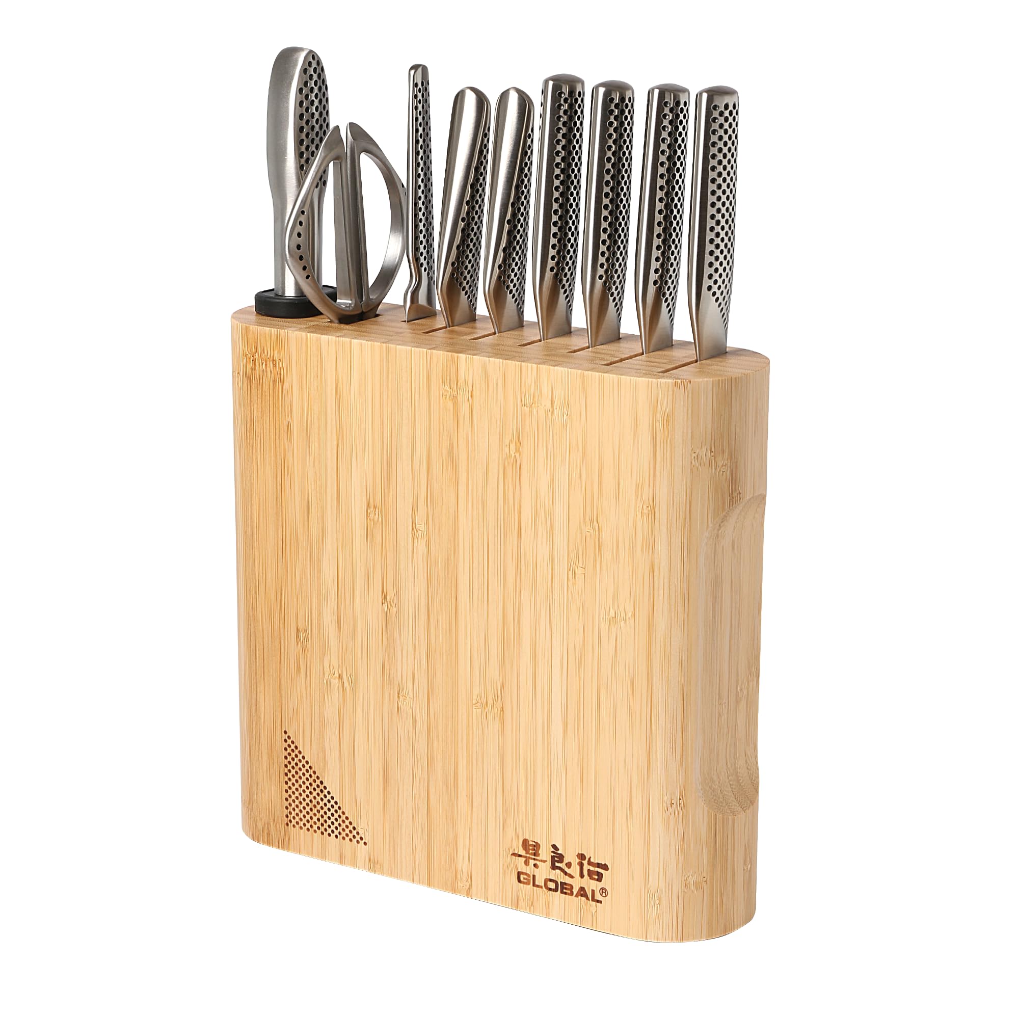 Global Kanpeki 10pc Knife Block Set Bamboo