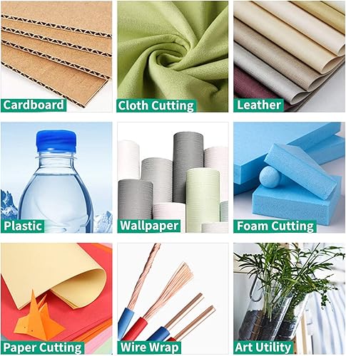 Miniatura 4 de Cortador de papel de cerámica, cortador de espuma, cuchillas de seguridad a presión, cuchillo utilitario retráctil, 3 cuchillas adicionales (0.35