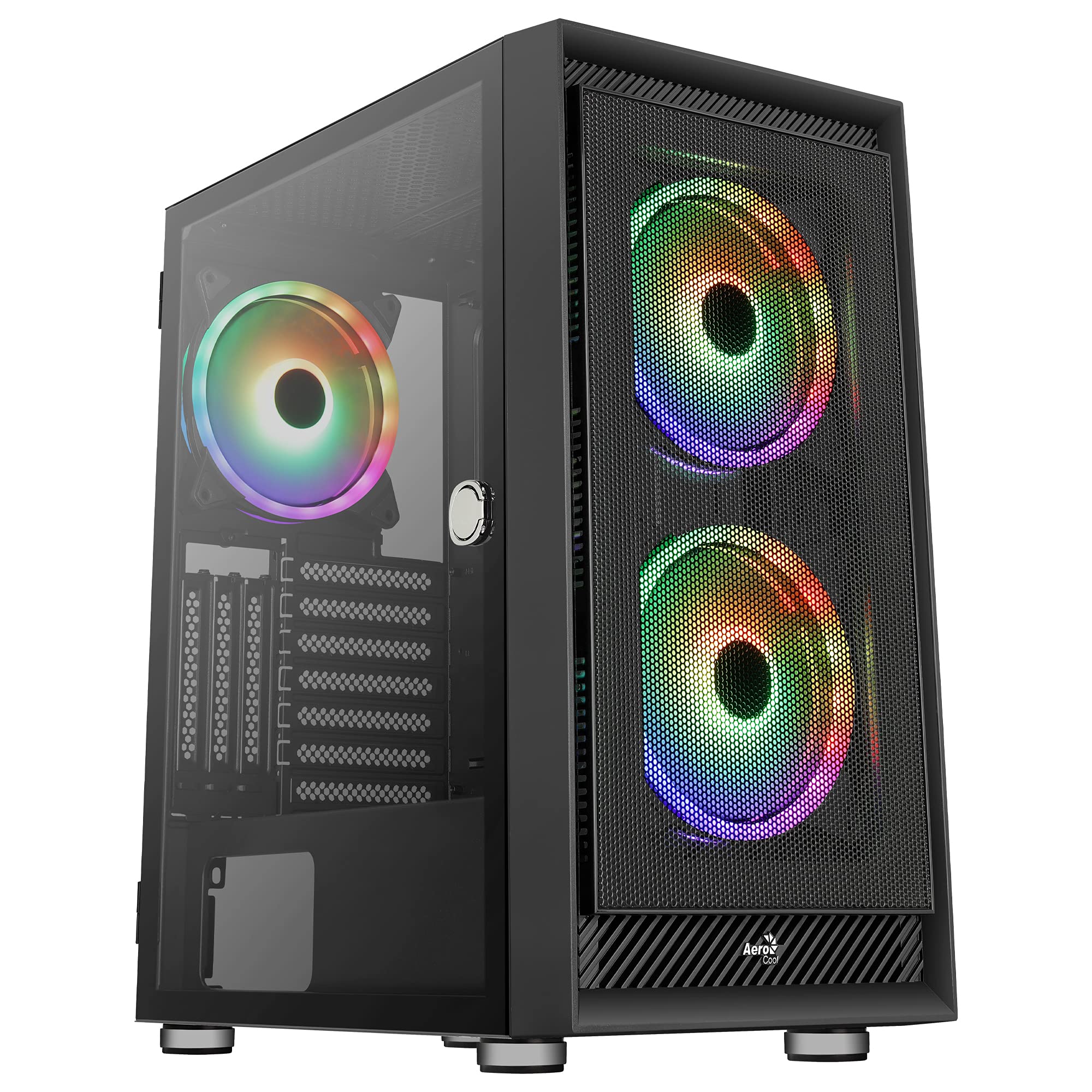 AeroCool CS107 V2 MicroATX PC Case Side Window 3 x 120mm FRGB Fan CS107V2 Black — view 29