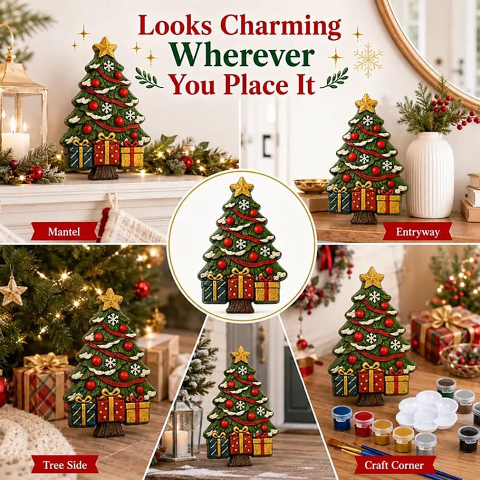 Generico Kit fai da te per creare e dipingere un albero di Natale (2SET)