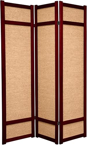 Miniatura 4 de Oriental Furniture Pantalla Shoji de yute de 6 pies de alto 5 paneles miel