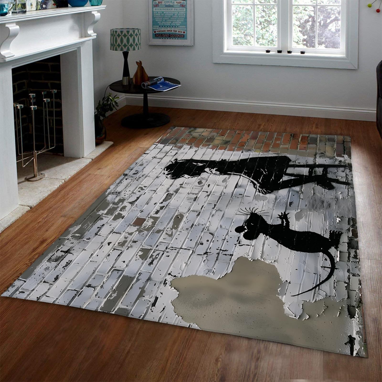 Tapis de salon graffiti doux grand tapis de chambre fille 150x210cm