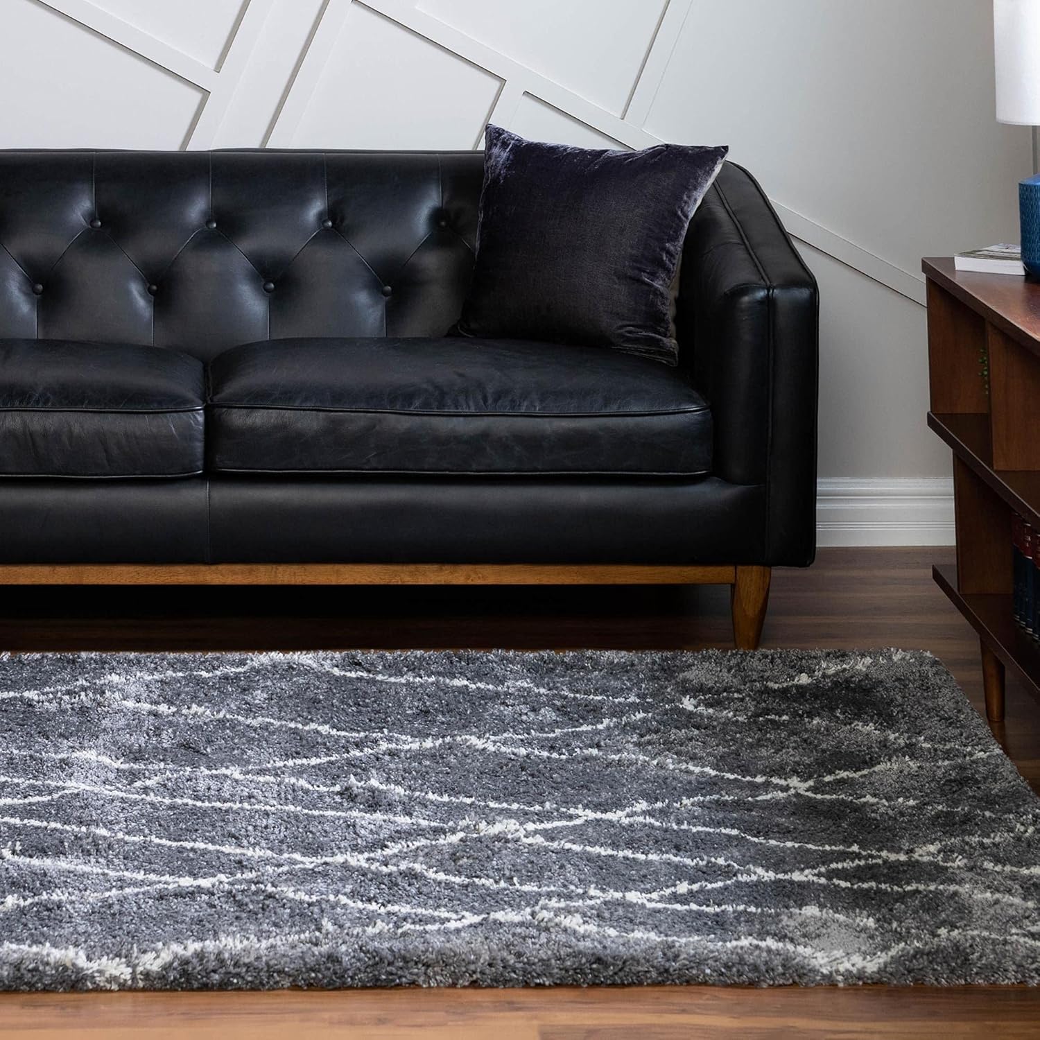 Rugs.com Soft Touch Shag Collection Area Rug – 4x6 Pebble Gray Shag Rug Perfect for Entryways, Kitchens, Breakfast Nooks, Accent Pieces