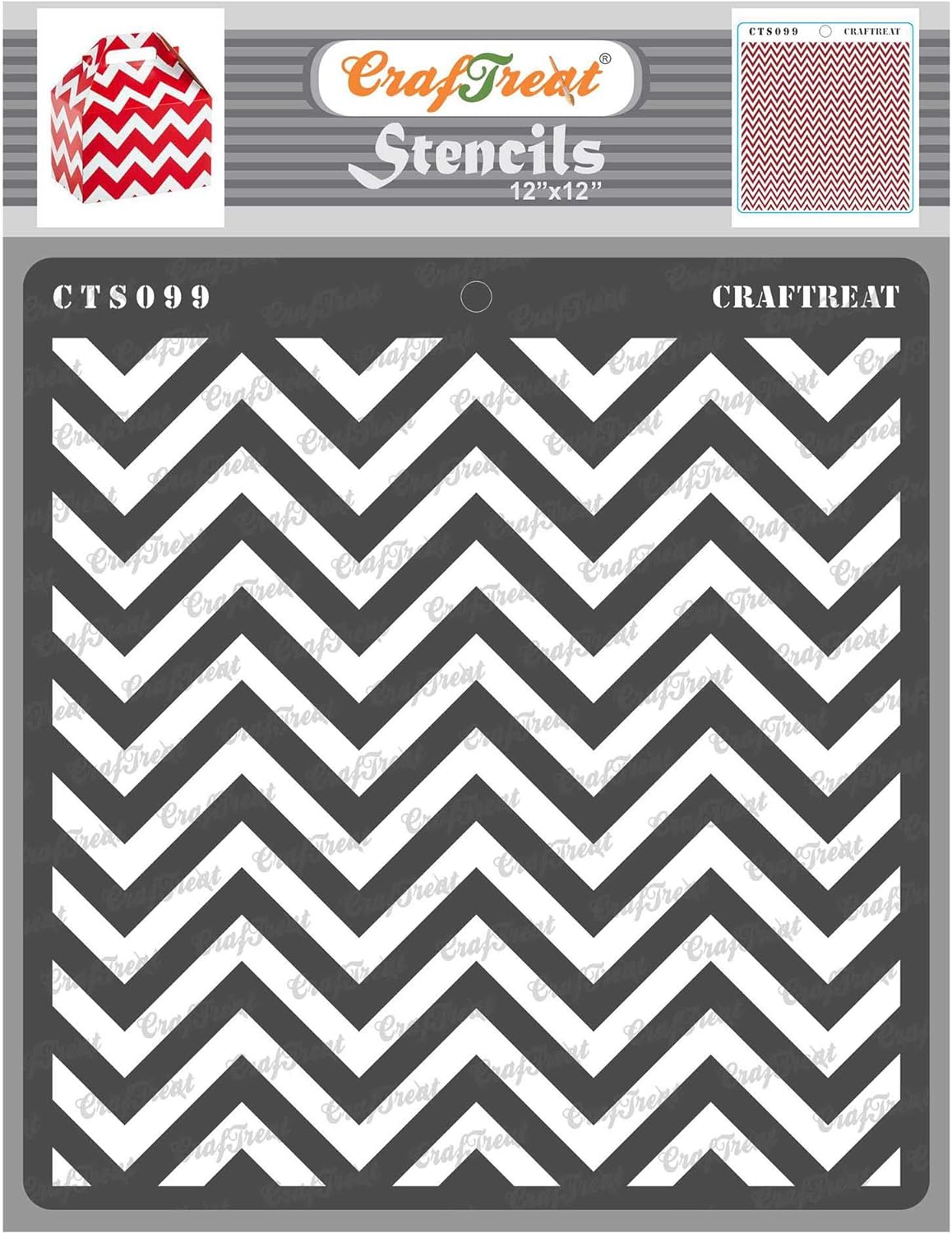 CrafTreat Chevron Wall Stencils for Painting Large Pattern Chevron