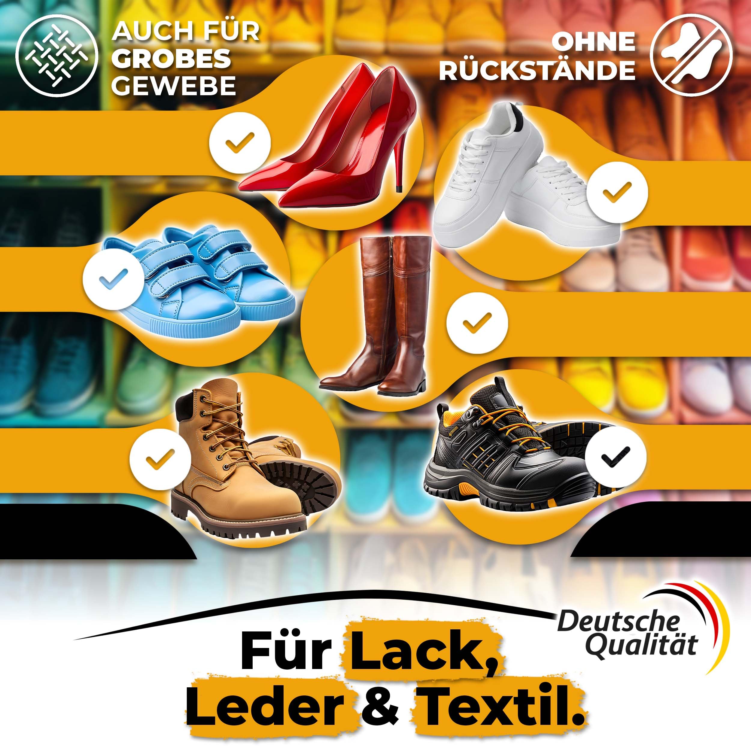 Imprägnierspray Schuhe, Sneaker Schutz für Leder, Textil & Stoff, Regen, Nässe & Schmutz Atmungsaktiv & Farbneutral, PFC Frei, Made in Germany 1,5 L (3er Pack)