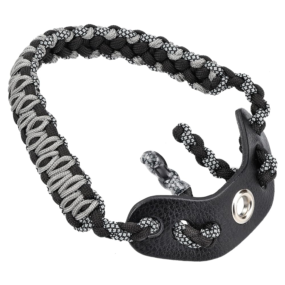 SUNYA Archery Bow Wrist Sling, 550 Paracord Strap Comfortable on Hand.100% Full Grain Leather Yoke, Multiple Camo Colors.Fit Compound Bow Stabilizer & Recurve. (Venom-A2)