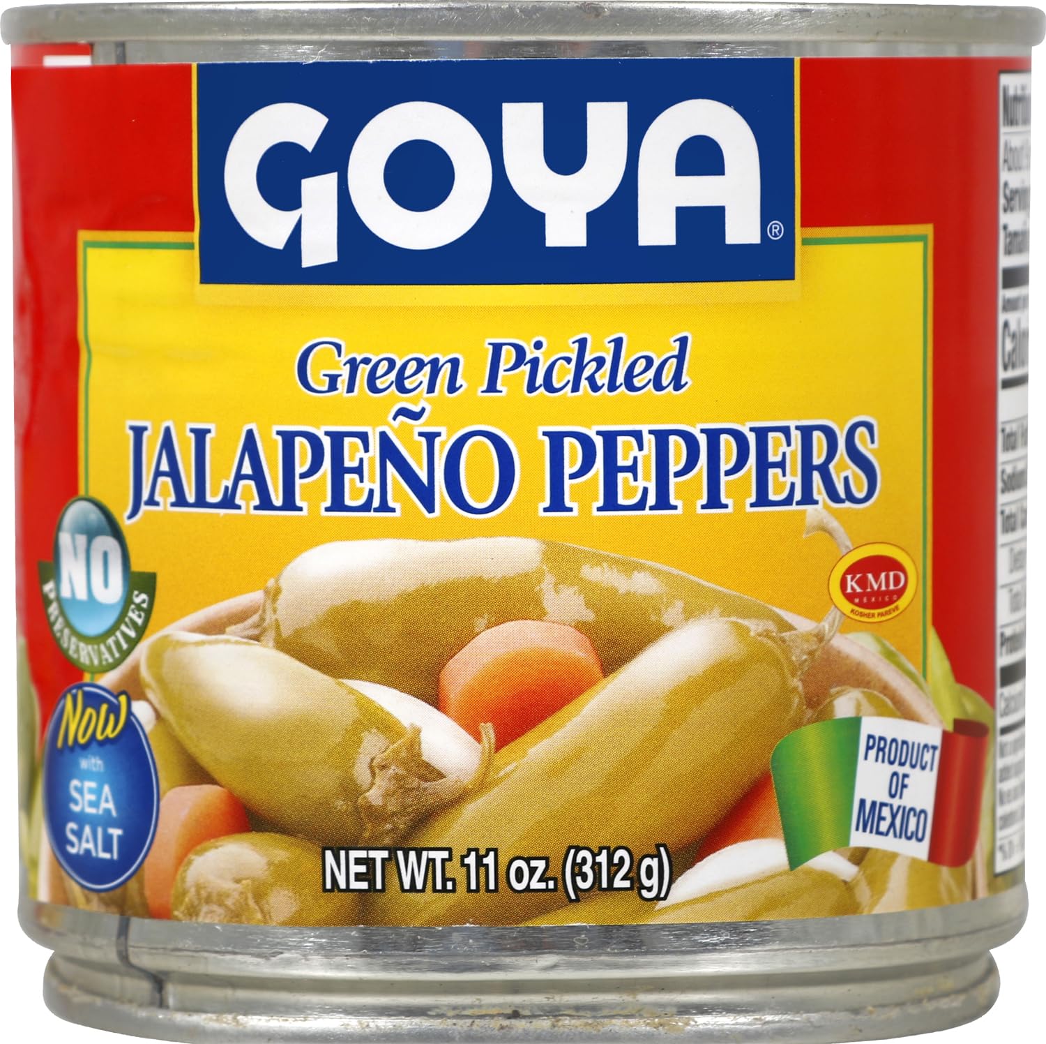 Goya Foods Green Pickled Jalapeno Peppers, Whole, 11 Ounce (Pack of 12)