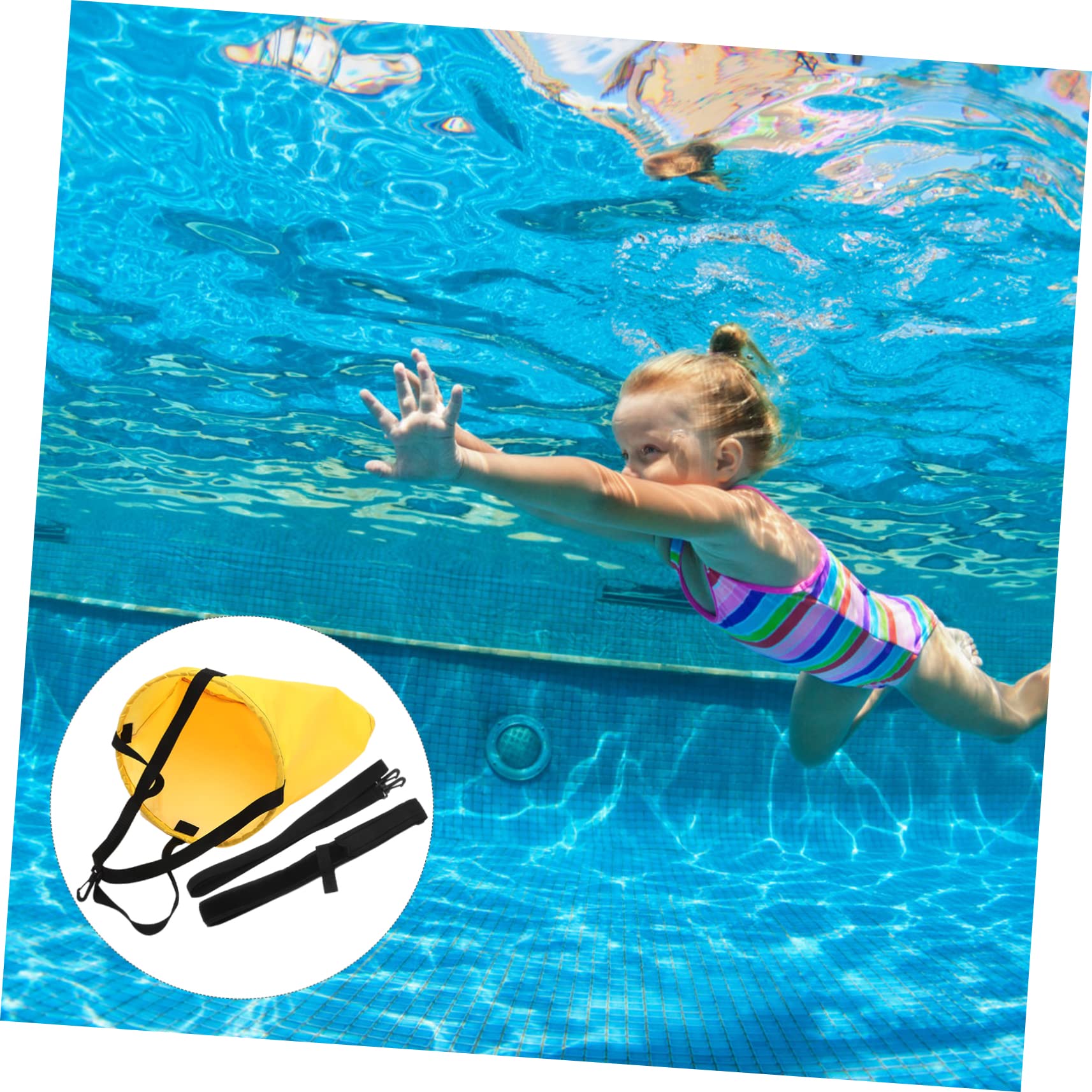 YARNOW Nadar En Paracaídas Cinturones De Natación Resistencia De Bandas De Ejercicio Paracaídas De Resistencia a La Natación Equipo De Ejercicio De Natación SOGA Neopreno Yellow