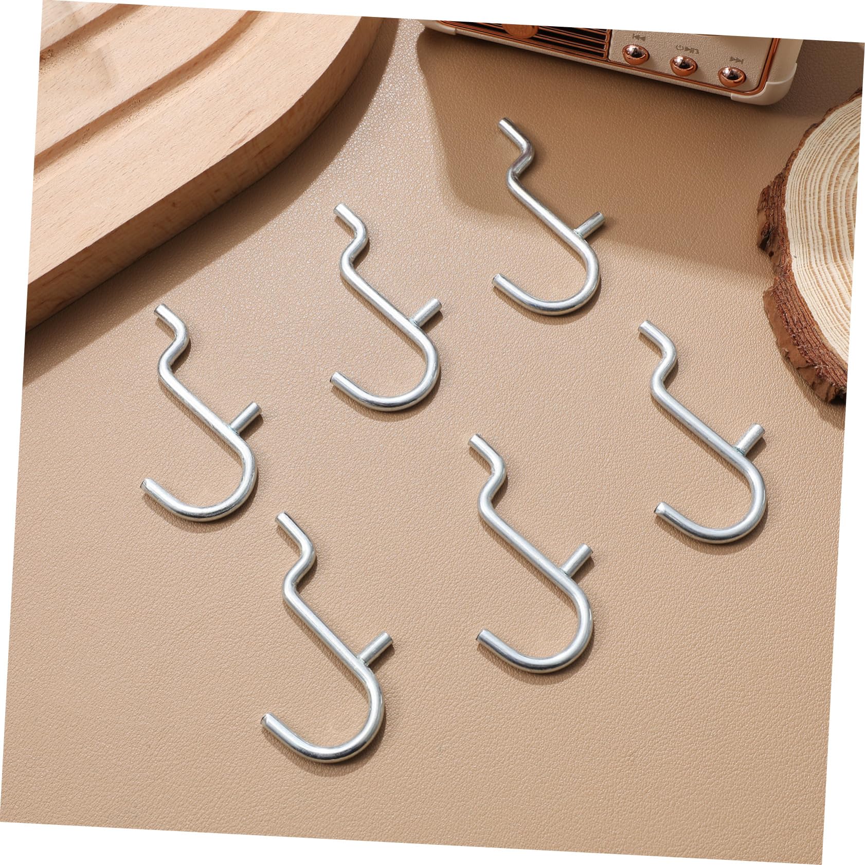 AUTSUPPL 20pcs Peg Board Hook Peg Board Pegs Hanging Hooks Garage Hooks for Hanging Hooks for Peg Board DIY Pegboard Hooks Pegboard Accessories Garage Pegboard Hook Stainless Steel Silver