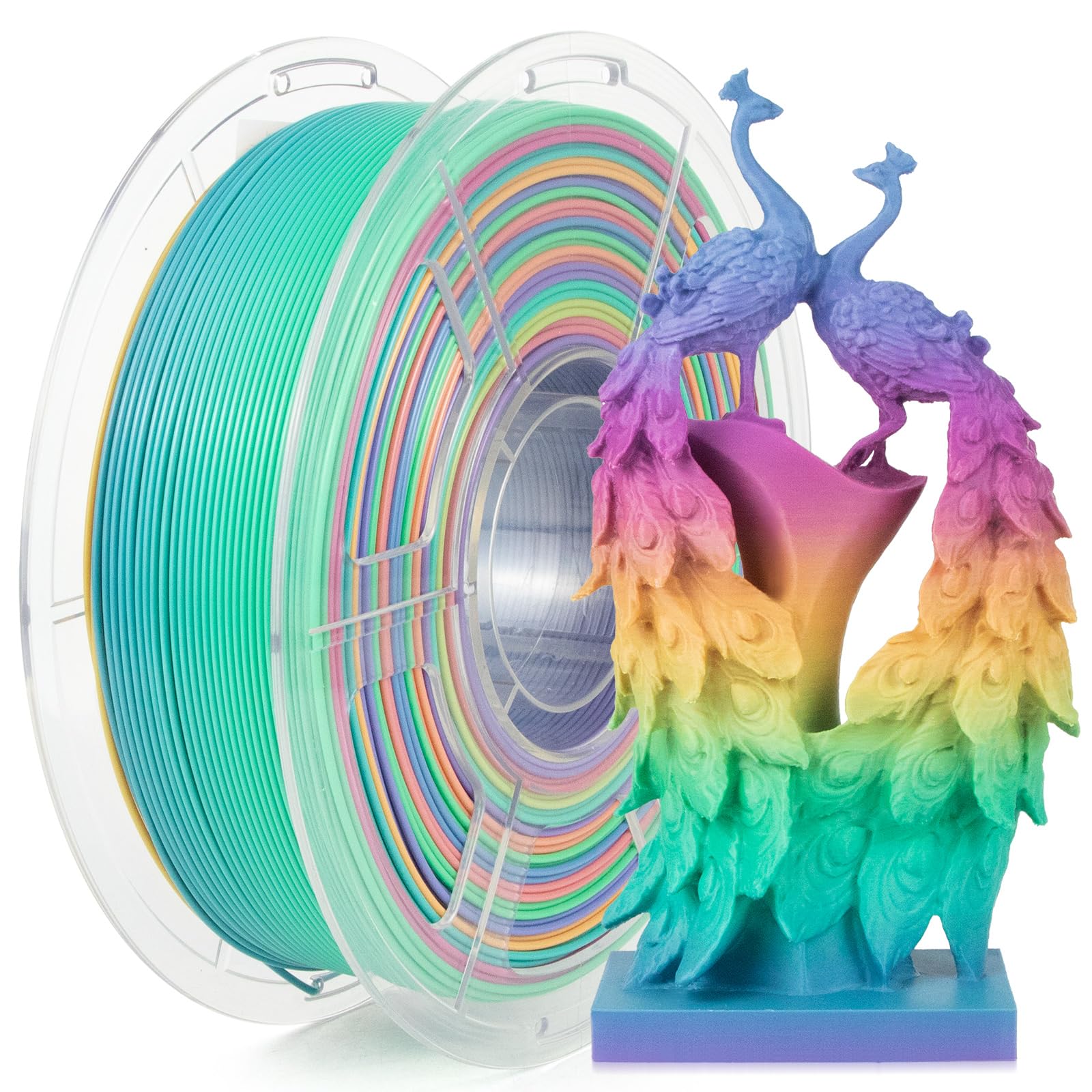 IEMAI High Speed Rainbow PLA+ Filament 1.75mm, Rapid 3D Printer Filament for 30-600mm/s Fast Speed Printing, Hyperfast Color Changing Rainbow PLA Plus Filament 1kg (2.2lbs) Spool-image-39