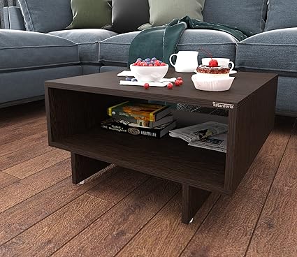 ESTANTERIA Fraustina Engineered Wood Coffee Tea Center Centre Table Stand Storage Organizing Bed Side Display Stand Fashionable Furniture Rolling Coffee Tea Table