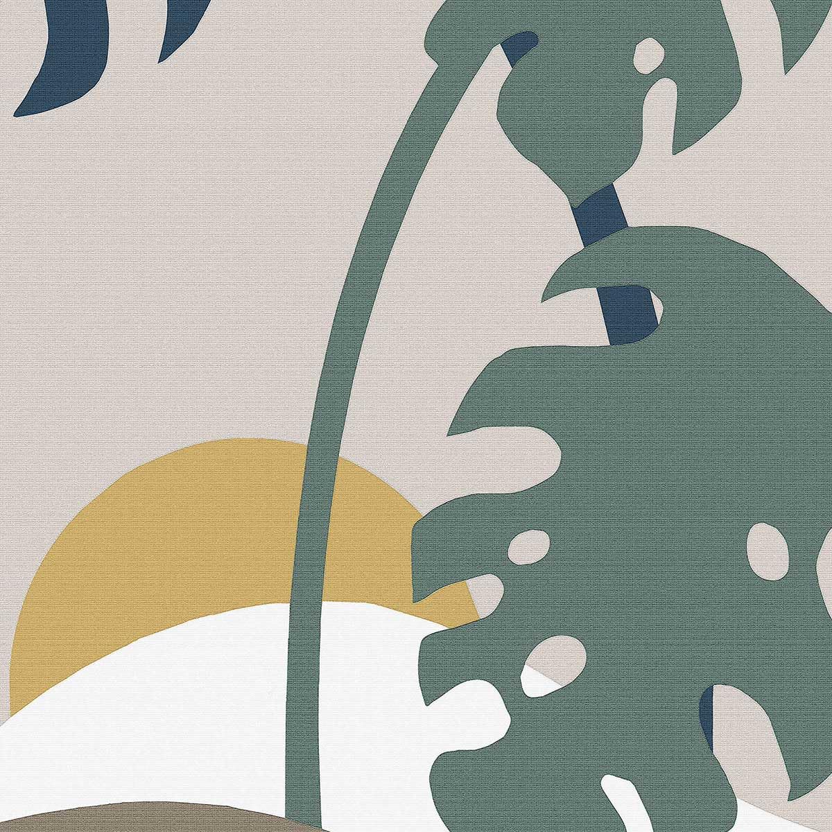 Póster de Monstera con efecto tejido, fabricado en Francia, 60 x 90 cm