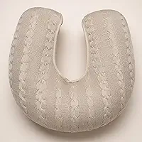 Almofada Para Amamentação Em Tricot Macia Confortável Apoio Ergonômico Para Amamentar Bebê (Areia)