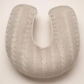 Almofada Para Amamentação Em Tricot Macia Confortável Apoio Ergonômico Para Amamentar Bebê (Areia)