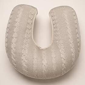 Almofada Para Amamentação Em Tricot Macia Confortável Apoio Ergonômico Para Amamentar Bebê (Areia)