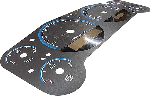 Miniatura 2 de Tanin Auto Electronix Custom Black con anillo azul, superposición facial de calibre de números blancos  Compatible con GMC y Chevy 2007-2013