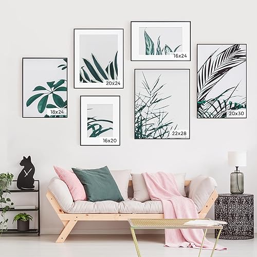 Miniatura 40 de Fun Memories Portarretratos de metal de 16 x 20 pulgadas con paspartú de 11 x 14 pulgadas, acabado de aluminio cepillado, parte delantera de vidrio