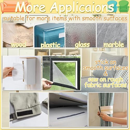 Miniatura 6 de TEUVO Cojín de sofá de 6 pulgadas de ancho, almohadillas antideslizantes para mantener los cojines en su lugar, cinta de velcro de 9.84 pies de