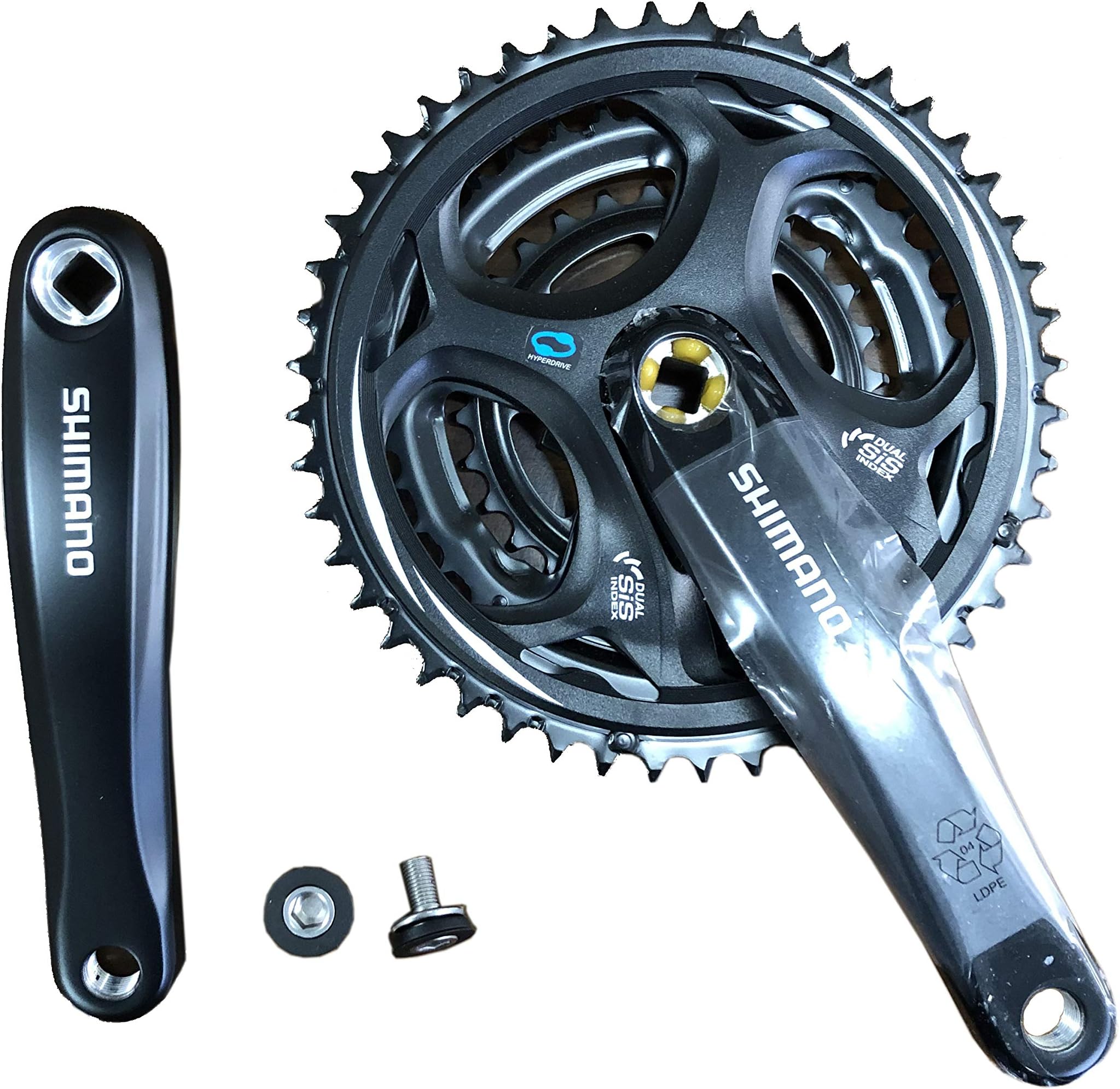 Shimano Altus FC-M311 Altus square taper chainset, 8-speed, 48 / 38 / 28T, black, 170 mm