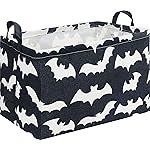 HKEC Rectangle Storage Basket with Handles,Collapsible Kids Toys Bin,Books Box,Gift Basket(Bat)