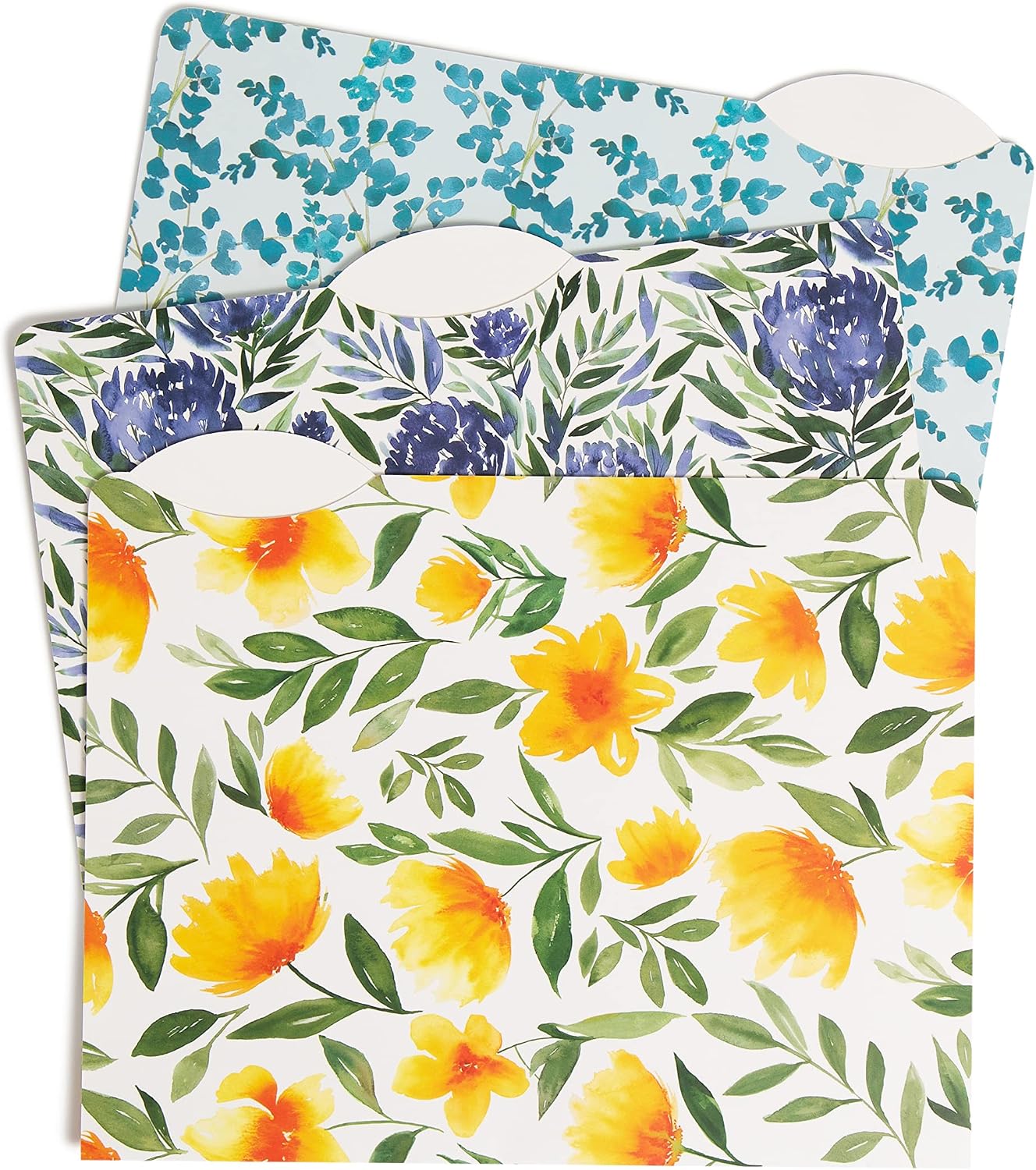U Brands Fashion File Folders, 9 Count, 1/3-Cut Tabs in Assorted Positions, Letter Size, Office Supplies (Handmade Florals)