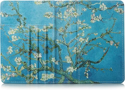 Miniatura 5 de EpicGadget - Funda de piel sintética con bloqueo RFID para pasaporte, funda de viaje tipo cartera, Flor de Cerezo, Cartera Rfid