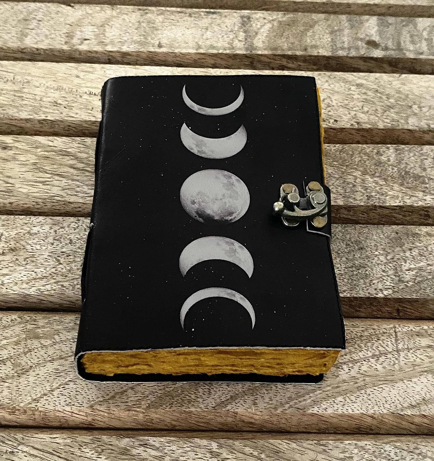Grimoire Fazy Księżyca Dziennik Zaklęć, Księga Cieni, Artykuły Czarów, Skórzany Dziennik, Dziennik Vintage, Czarująca Księga Cieni, Pamiętnik, Dziennik, Dziennik (25 x 18, BIAŁY)