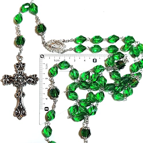 Miniatura 6 de Rosario Cuentas Chaplet Gran Rombo Cristal Artificial Rosery Cruz Regalos Católicos