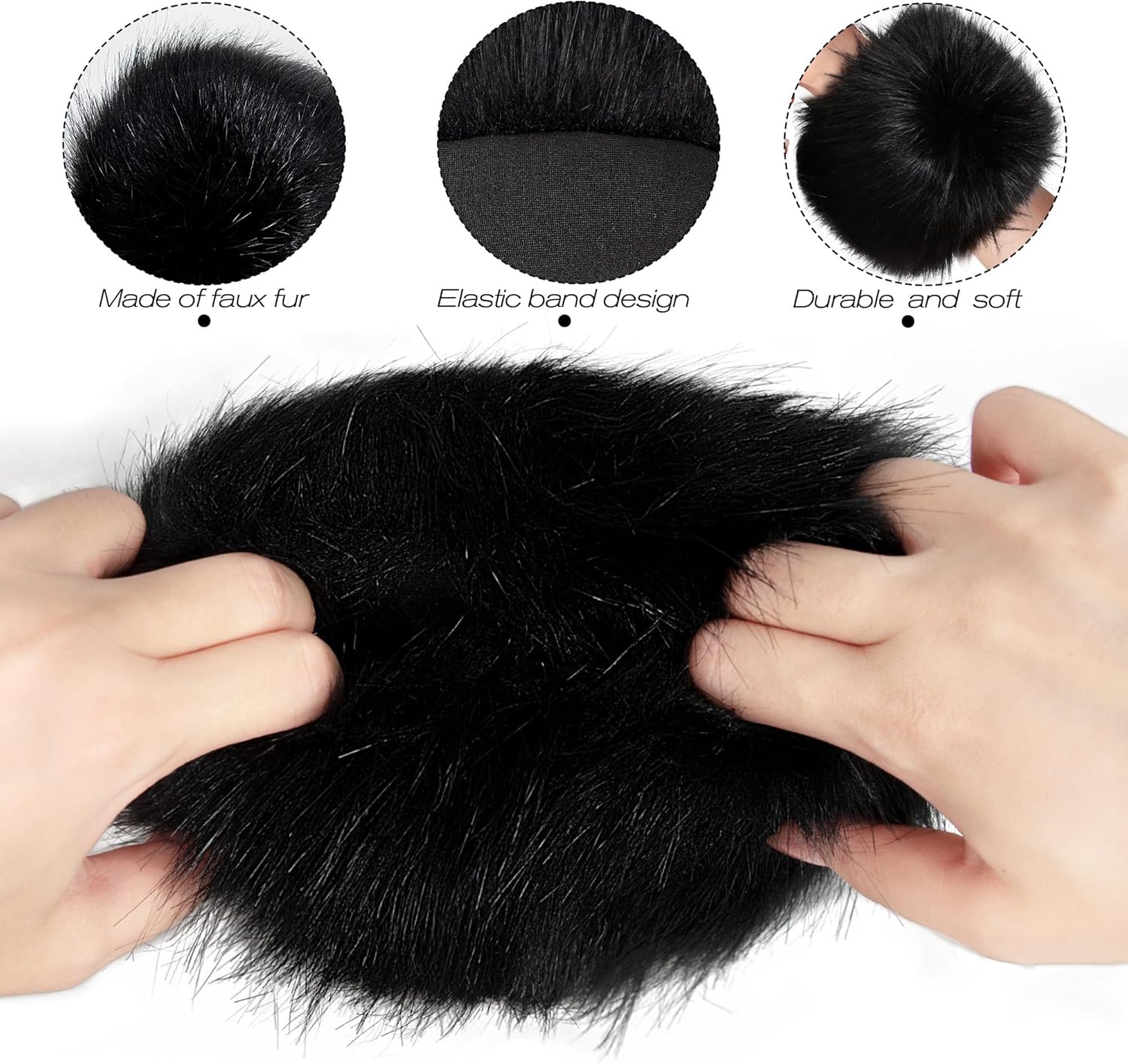 Dikoaina Faux Fur Wrist Cuffs- Winter Furry Bands Fox Fur Wrist Warmer,Arm Warmer, Leg Warmer, One Pair - Image 3