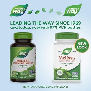 Nature's Way Melissa-Lemon Balm Leaf, Traditional Sleep Support*, 100 ct