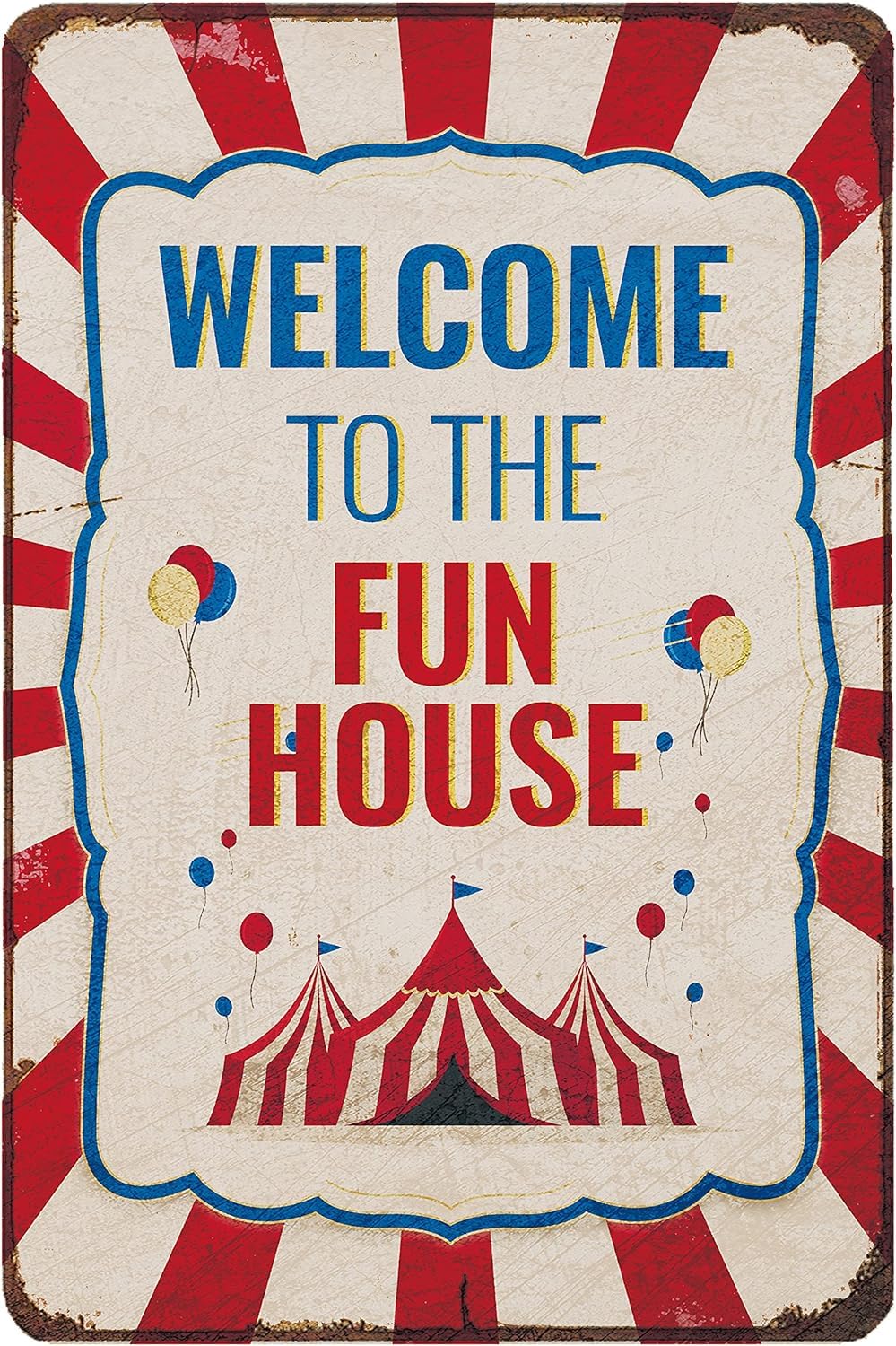 Yepyayqvk Tin Sign 430 Welcome To The Funhouse Metal Sign Posters For Garage Man Cave Shop Bar Pub Decor 6X8 Inch