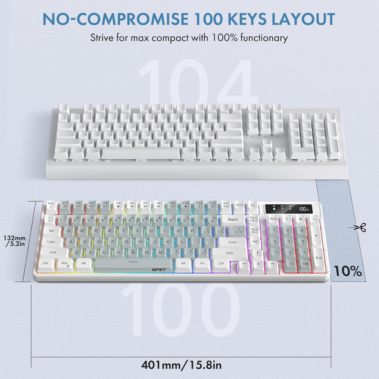 NPET K201 100 Keys Layout