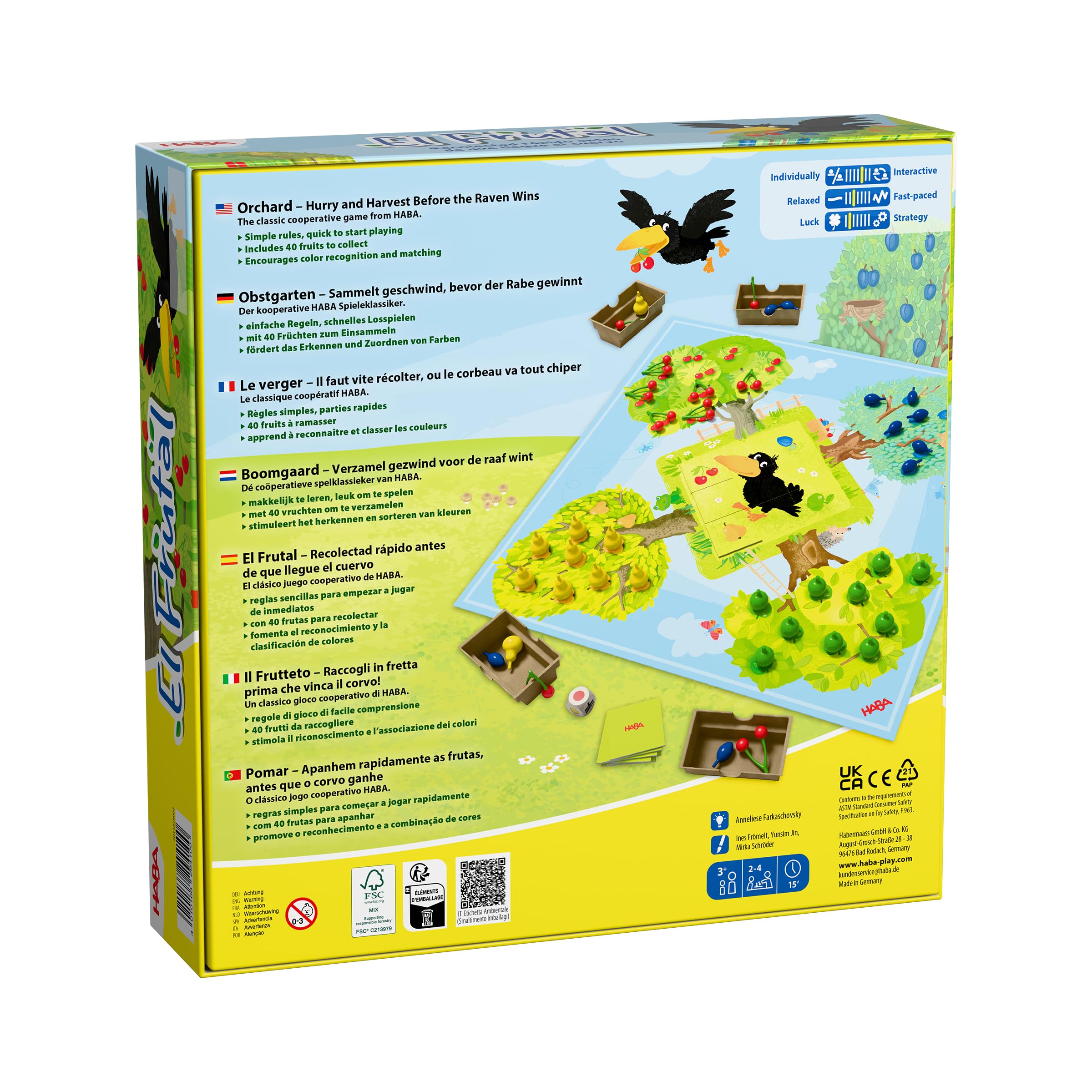 HABA 2013838005 - The Frutal, klasyczna gra planszowa dla dzieci w kooperacji. Ponad 3 lata