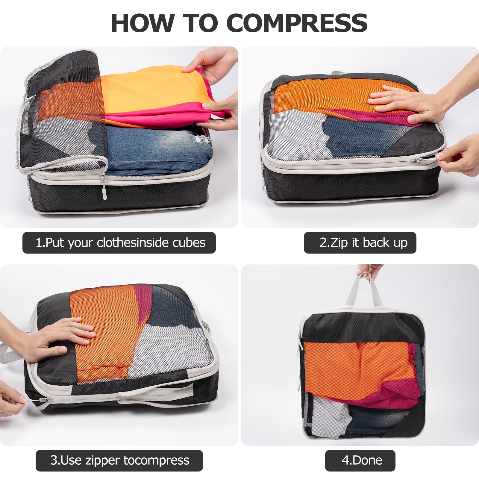 BillyBath Set di organizer per valigie, 10 pezzi, sacchetti per vestiti, sacchetti per scarpe, organizer da viaggio, organizer per cosmetici, da viaggio, borsa da viaggio