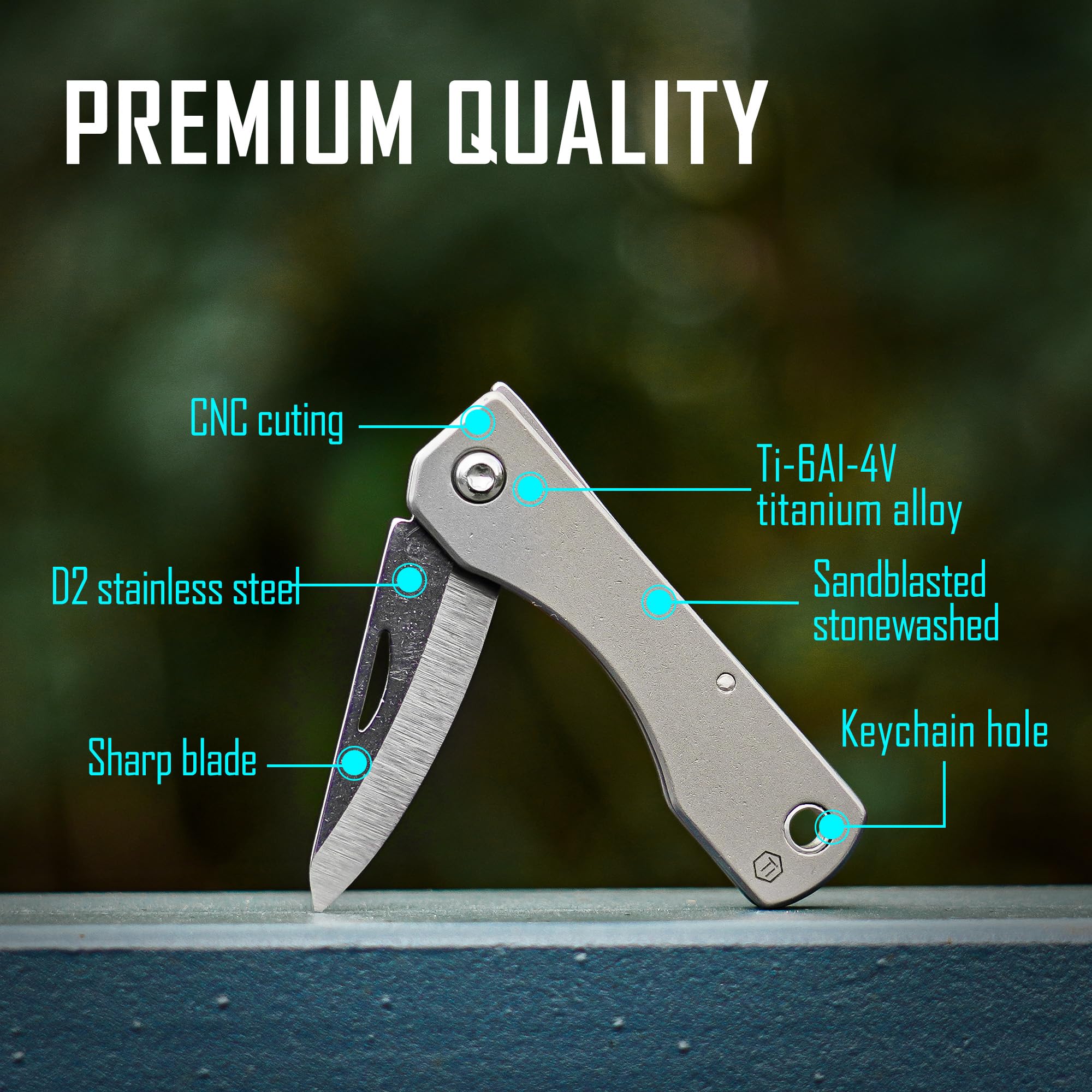 Amazon.com: KeyUnity KK12 Mini Titanium Pocket Knife for Everyday